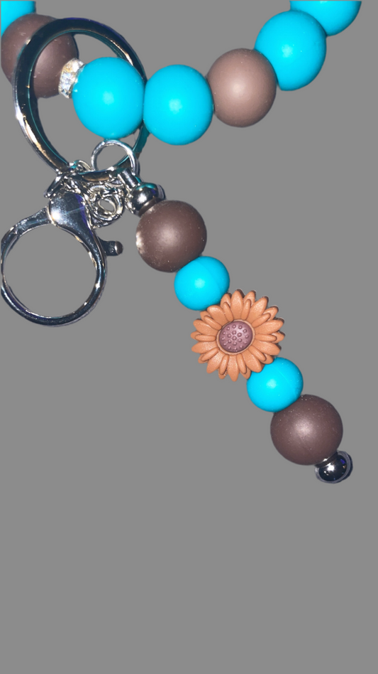 “Blue Coco” keychain wristlet